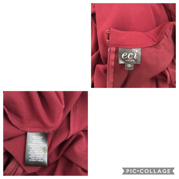 ECI New York NWOT Burgundy Dress Women 10 - Picture 9 of 9